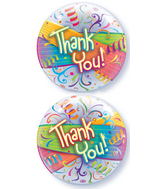 22" Thank You Streamers Plastic Bubble Balloons