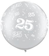30" 25 All Around Silver Latex Balloons (2 Count)