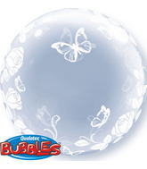 24" Deco Bubble – Elegant Roses & Butterflies