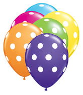 5" Big Polka Dots Tropical Assortment (100 Per Bag) Latex Balloons