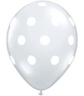 11" Big Polka Dots Diamond Clear (50 ct.) Latex Balloons