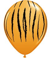 11" Tiger Stripes Orange (50 ct.) Latex Balloons