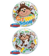 22" Get Well Monkeys Plastic Bubble Balloons