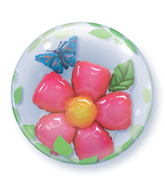 24" Leaves Flower Plastic double Bubble Balloons