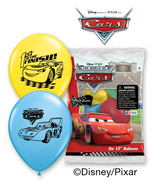 12" Disney Cars 6 pack Latex Balloons