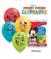 12" Mickey Happy Birthday (6 Pack) Balloons