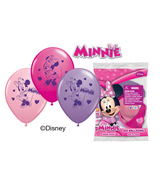 12" Minnie Mouse 6 pack Latex Balloons