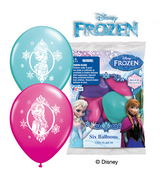 12" Disney Frozen 6 pack Latex Balloons