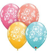 11" Floral Flowers Blossoms (50 Per Bag) Latex Balloons