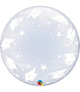 24" Deco Bubble Graduation Caps (Stuffable) Balloon