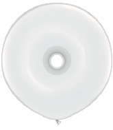 16" Geo Donut Latex Balloons (25 Count) White