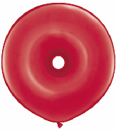 16" Geo Donut Latex Balloons (25 Count) Ruby Jewel Red