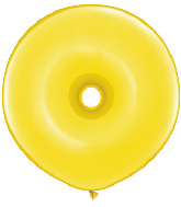 16" Geo Donut Latex Balloons (25 Count) Citrine Jewel Yellow