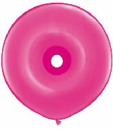 16" Geo Donut Latex Balloons (25 Count) Wild Berry