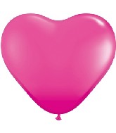 6" Heart Latex Balloons (100 Count) Wild Berry