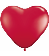 6" Heart Latex Balloons (100 Count) Ruby Jewel Red