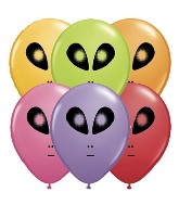 5" Space Alien Festive Assortment (100 Per Bag) Latex Balloons