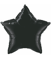 36" Star Foil Mylar Balloon Onyx Black
