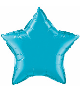 36" Star Foil Mylar Balloon Turquoise