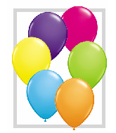 11" Qualatex Latex Balloons TROPICAL Assortment (100 Per Bag)