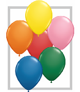 9"  Qualatex Latex Balloons  STANDARD ASSORT   100CT