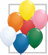 11"  Qualatex Latex Balloons  STD ASSORT W/WHT  100CT