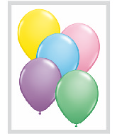 11" Qualatex Latex Balloons PASTEL Assortment (100 Per Bag)