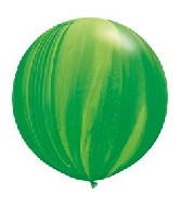 30" Green Rainbow SuperAgate Balloons (2 Count)