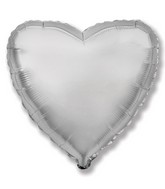 4" Airfill Only Silver Heart Foil Balloon