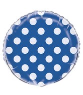 18" Royal Blue Polka Dots Balloon
