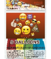 12" 8 Count Latex Balloons - Emoji