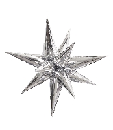 27.5" Star-Burst Balloon Silver Airfill Only