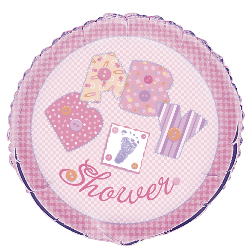 18" Pink Stitching Baby Shower Balloon