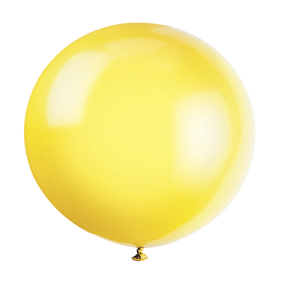 36" Standard Lemon Yellow Latex Balloons (6 Per Bag)