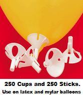15.5 Inch E-Z Balloon Cups & Sticks 250 white