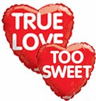 9" Airfill Only Balloon Candy Hearts True Love
