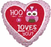 18" Hoo Loves You? Owl Balloon
