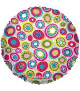 18" Decorative Bright Circles Balloon