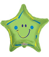 18" Smiley Face Star Shaped Mylar Balloon