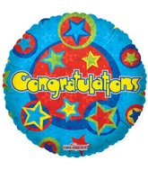 18" Congrats Blue Stars Balloon
