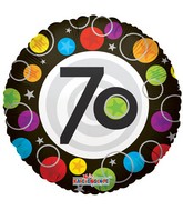 18" Number Seventy With Black Boarder Balloon