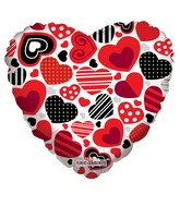 18" Decorative Hearts with Patterns