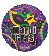 18" Mardi Gras Necklaces Mylar Balloon