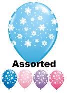 11" Qualatex Latex Balloons Snowflakes Assorted (50 Count)