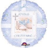 18" Tiny Blessings Blue Chirstening Balloon