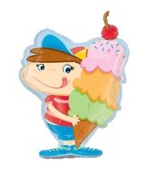 31" Ice Cream Boy Mylar Balloon