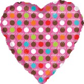 18" Valentines Heart with Dots Mylar Balloon