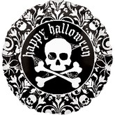 18" Ghostly Web Happy Halloween Skeleton