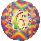 18" Happy 6th Birthday Mylar Balloon