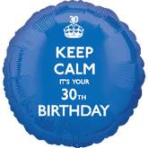 18" Keep Calm 30th Birthday Balloon